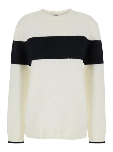 Sweater With Contrasting Stripe In Cotton Blend Woman - Totême - Modalova