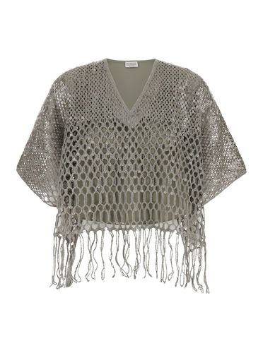 Cardigan With Chain In Cotton Woman - Brunello Cucinelli - Modalova