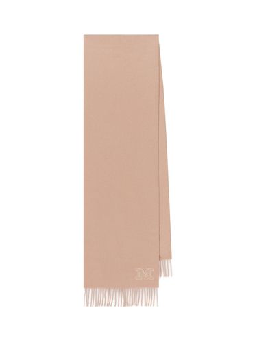 Logo Motif Embroidered Fringed Scarf - Max Mara - Modalova