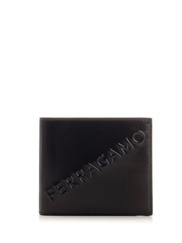 Ferragamo Black Wallet With Logo - Ferragamo - Modalova