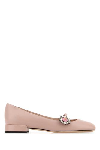 Pastel Pink Leather Mary-jane Preshoes Ballerinas - Valentino Garavani - Modalova