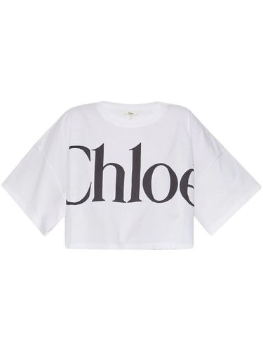 Chloé T Shirt Cropped Logo - Chloé - Modalova
