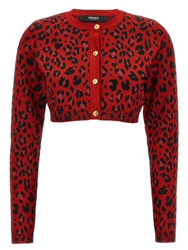 Animal Print Cropped Cardigan - Versace - Modalova