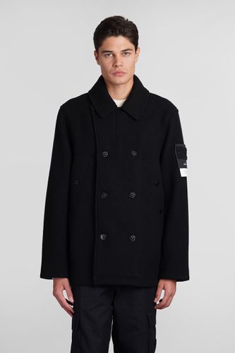 Stone Island Coat In Black Wool - Stone Island - Modalova