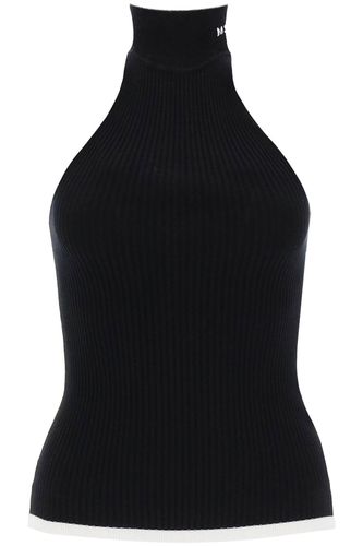 Ribbed Tank Top With Halterneck - MSGM - Modalova