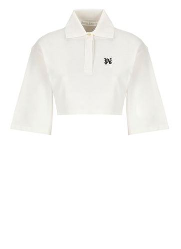 Polo Shirt With Monogram Logo - Palm Angels - Modalova