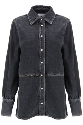 Ganni Rhinestone Denim Shirt - Ganni - Modalova