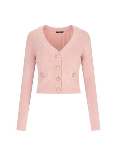 Cropped Cardigan With Buttons - Balmain - Modalova