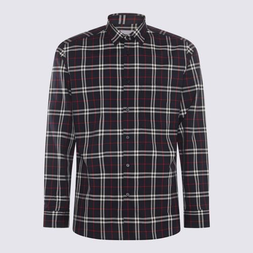 Burberry Navy And Red Cotton Shirt - Burberry - Modalova