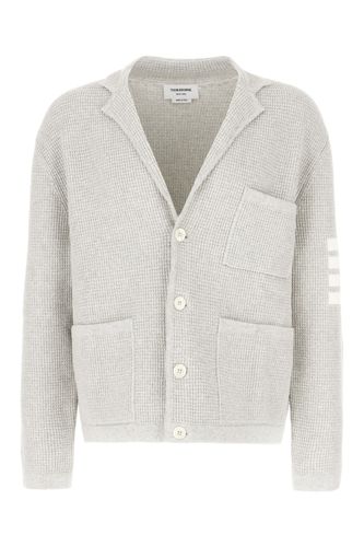 Light Grey Stretch Linen Blend Cardigan - Thom Browne - Modalova