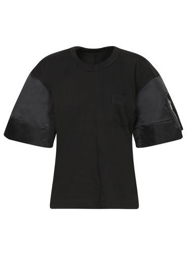 Sacai Black Nylon Jersey T-shirt - Sacai - Modalova