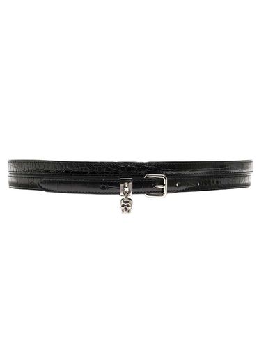 Double-turn Leather Belt With Skull Logo - Alexander McQueen - Modalova