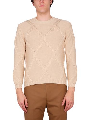 Cotton Cable Stitch Crew Neck Sweater - Ballantyne - Modalova