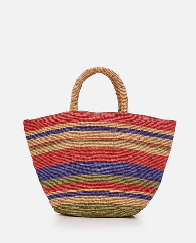 Manebi Striped Raffia Tote Bag - Manebi - Modalova