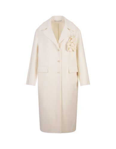 Over Coat In Ivory Wool Cloth - Ermanno Scervino - Modalova