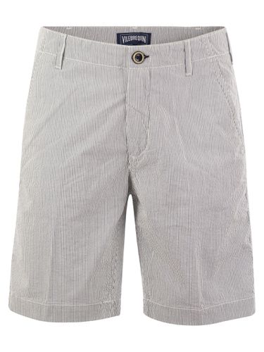 Micro Striped Cotton Bermuda Shorts - Vilebrequin - Modalova