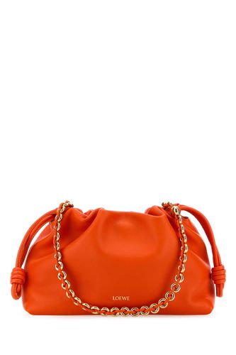 Fluo Orange Nappa Leather Medium Flamenco Clutch - Loewe - Modalova