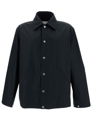 Jacket With Contrasting Logo Print At The Back In Cotton Man - Jil Sander - Modalova