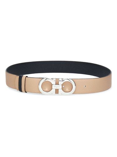 Reversible And Black Gancini Belt - Ferragamo - Modalova