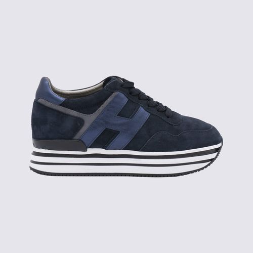 Blue And White Suede Midi Sneakers - Hogan - Modalova