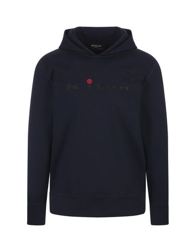 Kiton Blue Hoodie With Logo - Kiton - Modalova