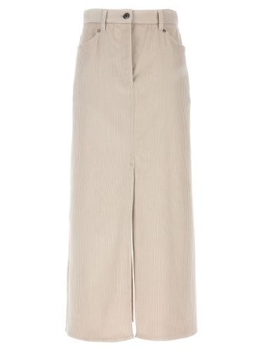 Ribbed Velvet Skirt - Brunello Cucinelli - Modalova