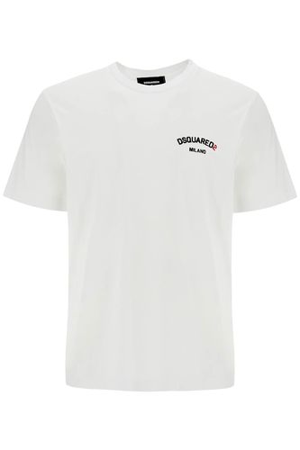 White Cotton T-shirt With Embroidered Logo - Dsquared2 - Modalova