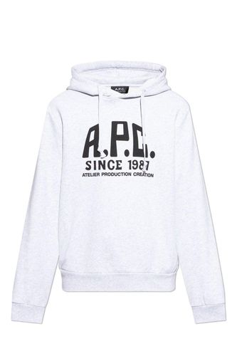 A. P.C. Logo Printed Drawstring Hoodie - A.P.C. - Modalova