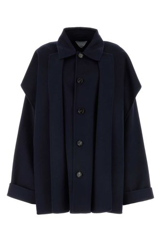 Midnight Blue Wool Blend Coat - Bottega Veneta - Modalova