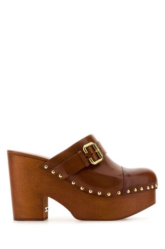 Caramel Leather Jeannette Clogs - Chloé - Modalova