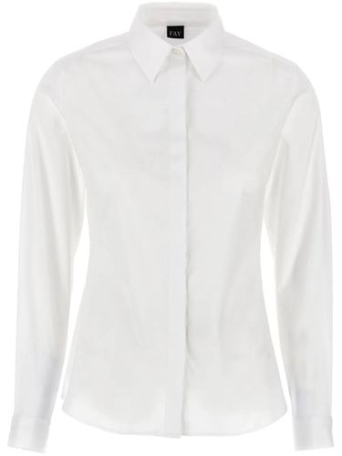 Stretch Cotton Poplin Shirt - Fay - Modalova