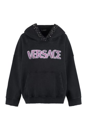 Versace Logo Cotton Hoodie - Versace - Modalova