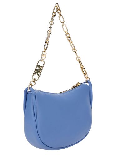 Light Blue Shoulder Bag With Logo Detail In Leather Woman - MICHAEL Michael Kors - Modalova