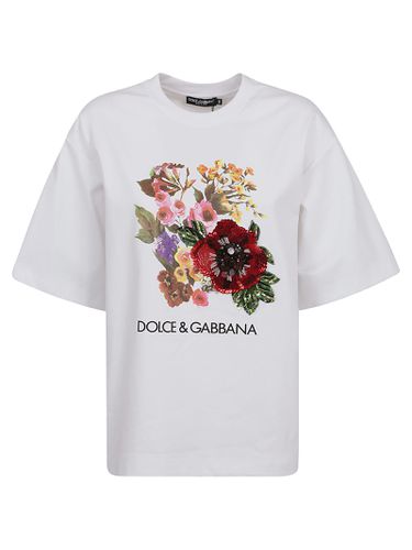 Dolce & Gabbana Flower Logo T-shirt - Dolce & Gabbana - Modalova