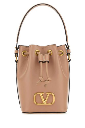 Powder Pink Nappa Leather Vlogo Signature Bucket Bag - Valentino Garavani - Modalova