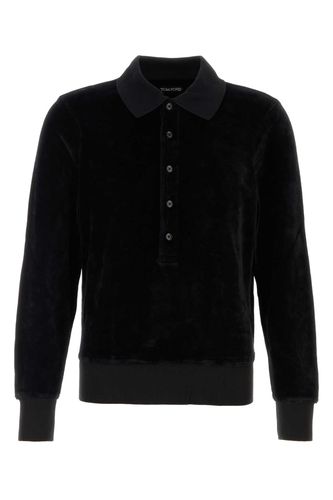 Tom Ford Black Velvet Polo Shirt - Tom Ford - Modalova