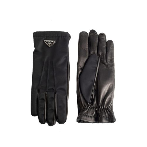 Prada Nylon And Leather Gloves - Prada - Modalova