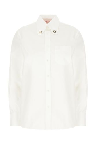 Valentino White Poplin Shirt - Valentino - Modalova