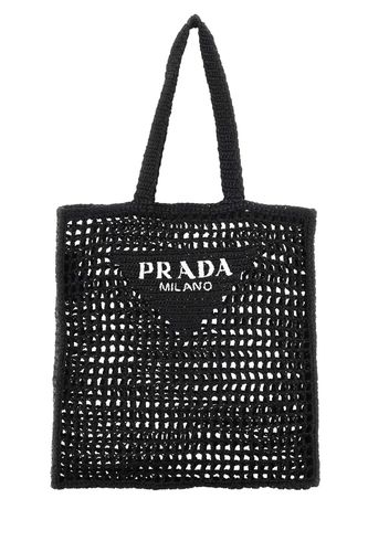 Prada Black Raffia Shopping Bag - Prada - Modalova