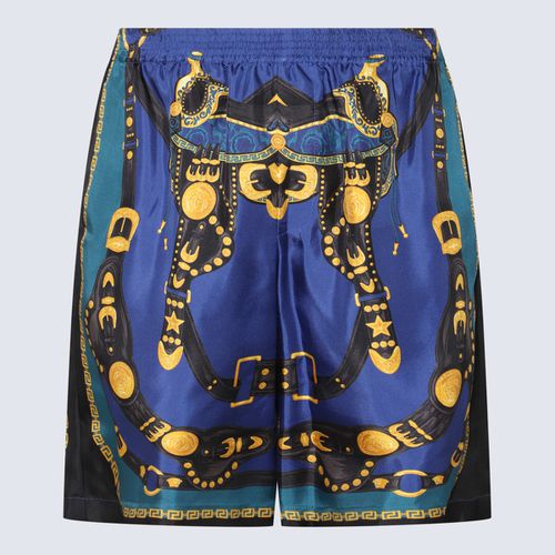 Multicolour Silk Medusa Harness Shorts - Versace - Modalova