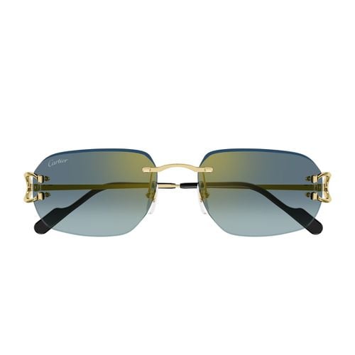 Cartier Ct0468s Signature C De Cartier 003 Gold Green Sunglasses - Cartier Eyewear - Modalova