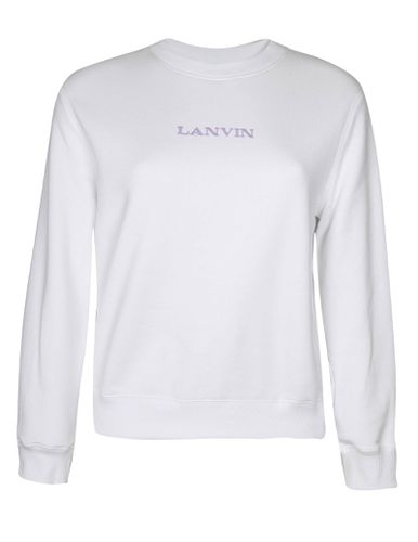 Cotton Sweatshirt With Embroidered Logo, White Color - Lanvin - Modalova