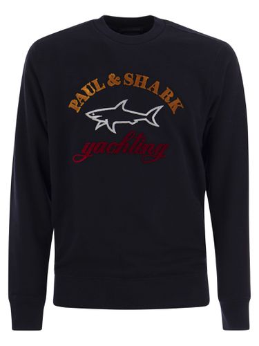 Cotton Crewneck Sweatshirt With Logo - Paul & Shark - Modalova