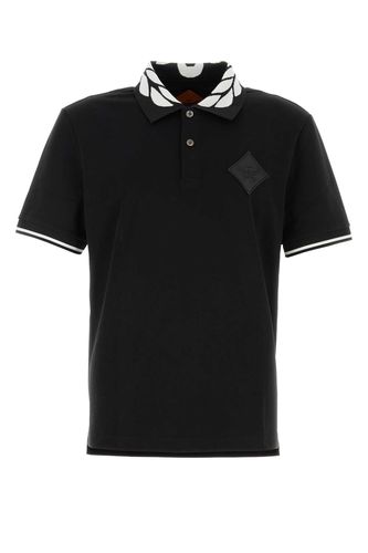 MCM Black Stretch Piquet Polo Shirt - MCM - Modalova