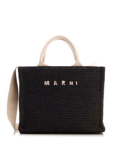 Marni Black Raffia Tote Bag - Marni - Modalova