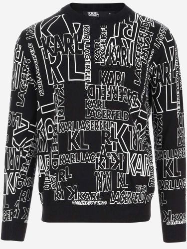 Cotton Sweatshirt With All-over Logo - Karl Lagerfeld - Modalova