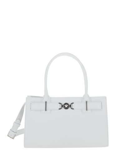 Medusa 95 Tote Bag With Logo Detail In Smooth Leather Woman - Versace - Modalova