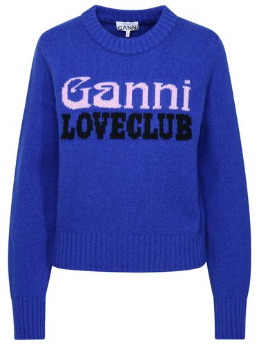 Ganni Blue Wool Blend Sweater - Ganni - Modalova