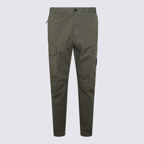 Stone Island Green Cotton Pants - Stone Island - Modalova