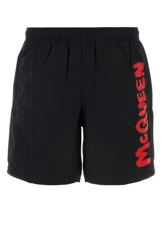 Black Nylon Swimming Shorts - Alexander McQueen - Modalova